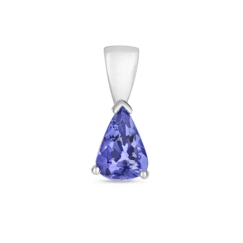 7X5mm Tanzanite Pear Shaped Pendant - 9ct White Gold